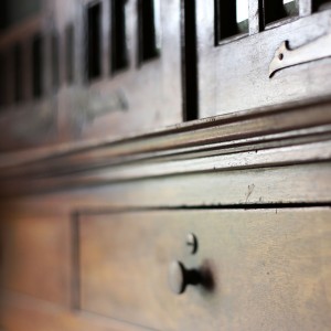 Photo of built-in drawers in the mansion